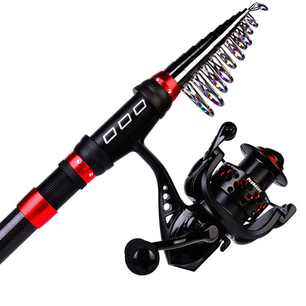 1.8-3.6m Spinning Telescopic Fishing Rod and Reel Combinado Carbon Fiber Portable Saltwater Fishing Rod