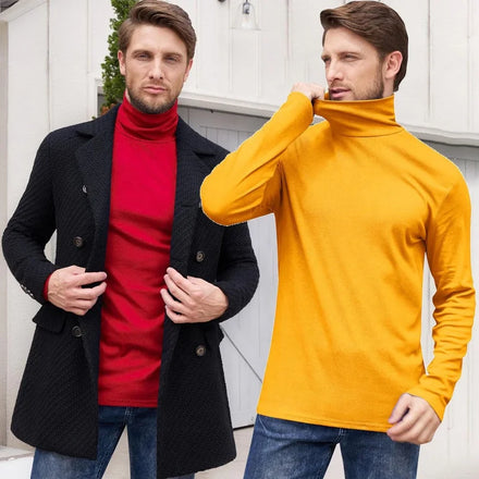 Mens Comfy Turtle Neck Undershirts Thermal Turtleneck Underwear Lightweight Pullover Sweatshirt Warm Tops Long Sleeve Shirt