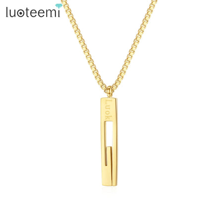 SP-LAM Square Cheap New Pendant Gold Stainless Steel Woman Chain Jewelry Fashion Korean Necklace
