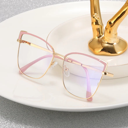 MS 82056 Eyeglasses the New 2022 Design Women's Metallic Full-Frame Stylish Blue Light Blocking Glasses
