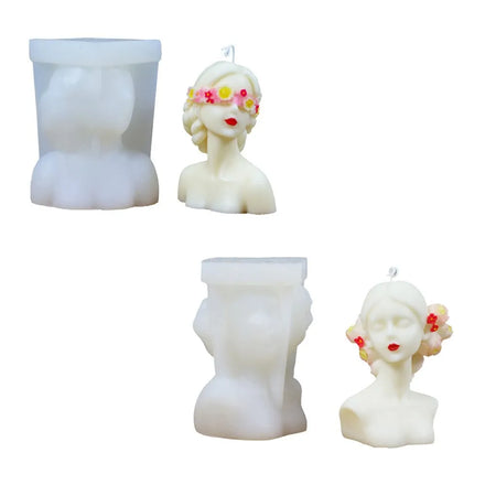 Hot Selling DIY Aromatherapy Candles Silicone Mold Blind Girl Plaster Tabletop Decoration Chocolate Mold