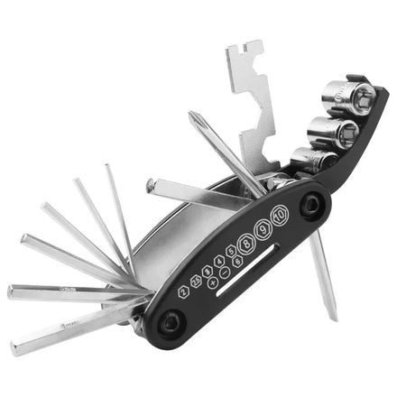 16-in-1 Carbon Steel Screwdriver & Bicycle Repair Tool Set with Folding Wrench OEM Available