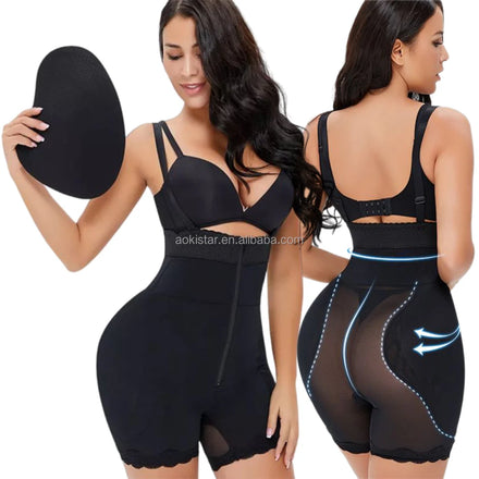 S-4XL Plus-size Breathable Mesh Fajas Colombianas Hip Enhancer Shapewear Panties Abdominal Compression Padded Buttocks Boxers