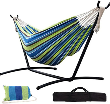MINGCHAN Hammock with Detachable Stand Includes Portable Carrying Bag Loadable for Backyard Camping Patio450 lb Capacity