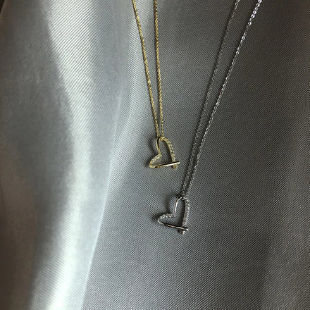 Hot Sale Simple Pure 925 Sterling Silver Clavicle Chain Solid Heart Pendant Necklace for Women Jewelry