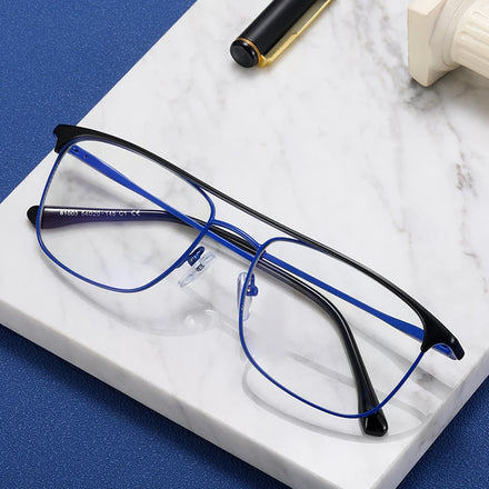 MS 81003 Eyeglasses the New Design Women's Metallic Full-Frame Stylish Blue Light Blocking Glasses