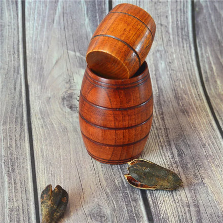 Food Safe Certified Barware Hot Selling Wooden Barrel Shape Beer Mug Durable Leak-Proof Retro Drinking Cup