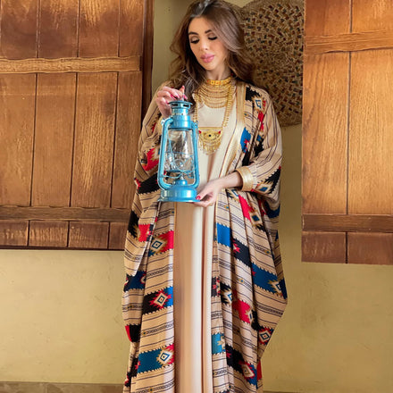 2024 Latest Design 2 Pieces Dubai Islamic Caftan Marocain Arabic Dress Turkish Abaya Muslin Dresses Women