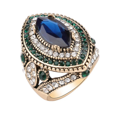 2022 Fashion Vintage Ring Set Crystal Bohemian Rings Horse Eye Zircon Ring for Women and Men