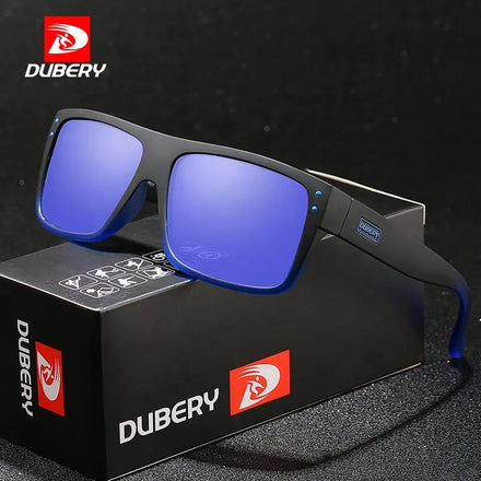 DUBERY D911 Rectangle Square Sports Sunglasses 2026 Wrap Around Men's TAC Lenses PC Frame CE UV400 Red Blue Fashion Sunglasses