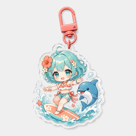 Acrylic Custom Design Double Sided Printing Holographic Personalized Carabiner Key Charm-Plastic Customized Color & Shape