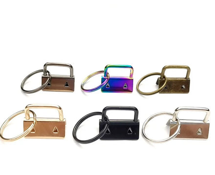 25mm 30mm Metal Key Fob Hardware Key Chain Fob Wristlet Hardware With Key Ring for Lanyard Bags