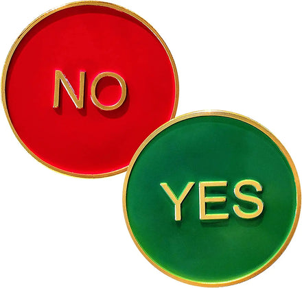 Maker Struggle Jewelry YES NO Flipping Challenge Coins Decision Maker