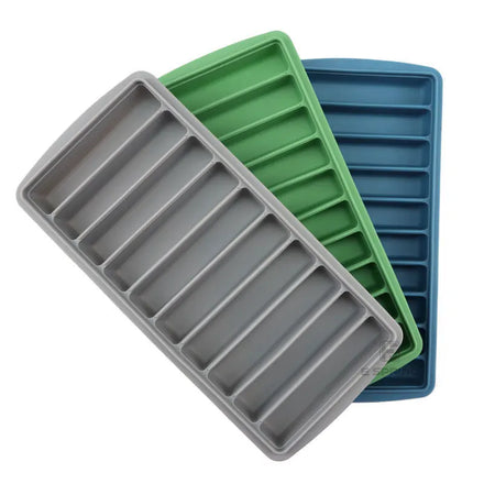 BPA Free Food-Grade Rectangle Custom 10 Holes Ice Cube Silicone Tray Mold with Lid for Making Ice