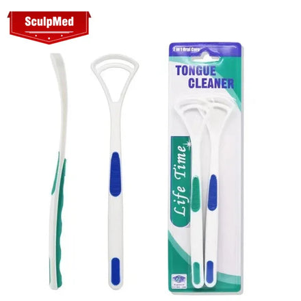 Hot Selling One Pair Tongue Scraper Care Tongue Brush Home Use Oral Cleaning Tools