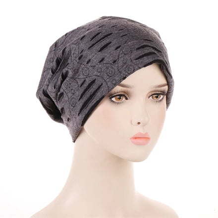Wholesale Hospital Sleep Headwear Casual Slouchy Hats Sleep Chemo Hat Broken Hole Design Slouchy Beanie for Woman Lady Girl