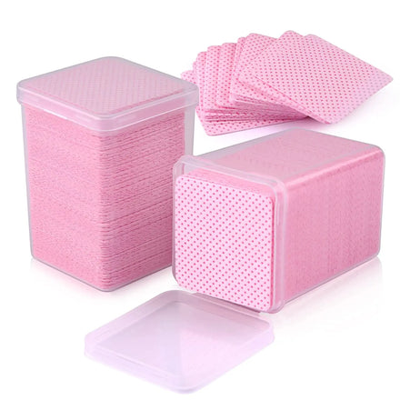 200pcs/box Lint Free Pink Paper Cotton Eyelash Glue Remover Pads Cleansing Cotton Sheet Nails Polish Art Makeup Clean Pad