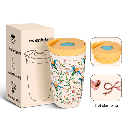Sip Slider Insulated Stainless Steel Coffee Tumbler Cups Reusable Iced Coffee Cup Hot Coffee Travel Mug BPA Free 12oz 14oz
