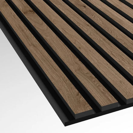 DIY 21mm 600x2400mm Natural Walnut and Oak Acoustic Slat Wood Wall Panels for Office