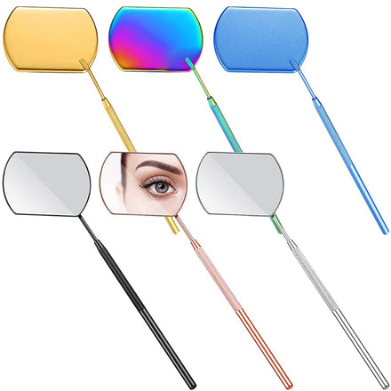 Multi Colors Stainless Steel Multifunction Checking Oval Lash Mirror Eyelashes Extension Beauty Makeup Portable Mirror Tool