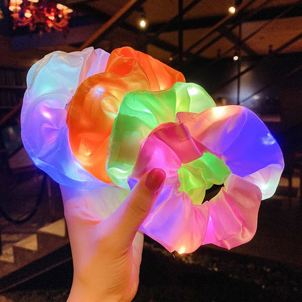 LED Luminous Scrunchies Hairband Girls Hair Ties Headwear Accessories Ponytail Elastic Hair Bands