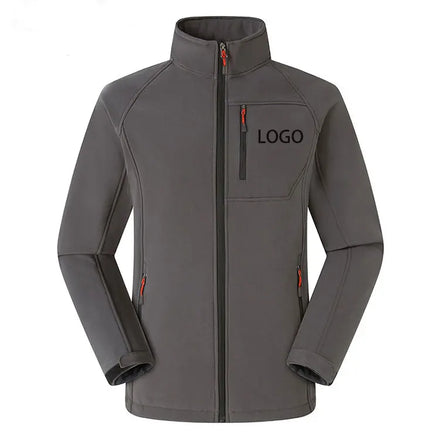 OEM Factory Winter Waterproof Softshell Jacket Fleece-Lined Coat Stand Collar Casual Style Fleece-Lined Water Resistant Coat
