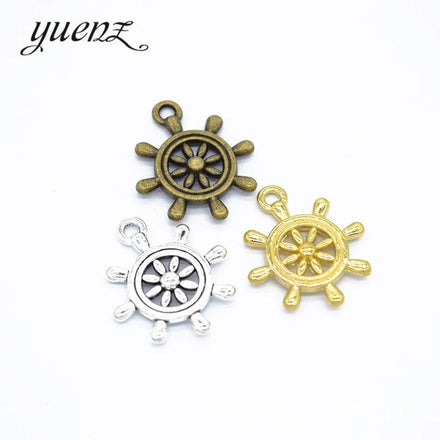 YuenZ Antique Rudder Charms Pendants Jewelry Making DIY Handmade Craft 23*20mm H46