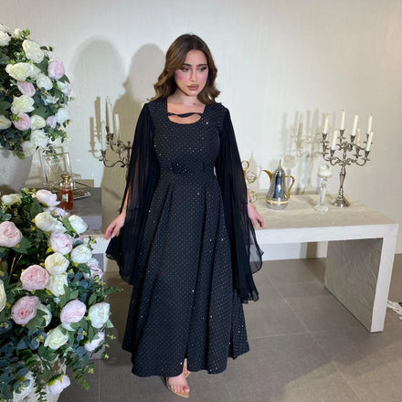 MQ138 Eid Ramadan Kaftan Dress Long Sleeve With Bead Gold Belt Dubai Prayer Islamic Clothing Dress