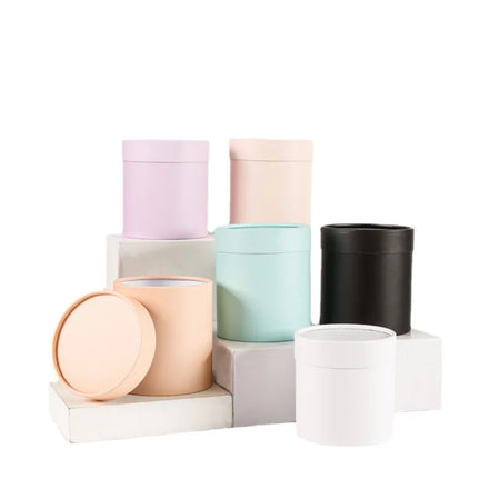 Wholesale Flowers Hug Bucket Round Gift Christmas Hand-Held Flower Box for Floral Arrangement