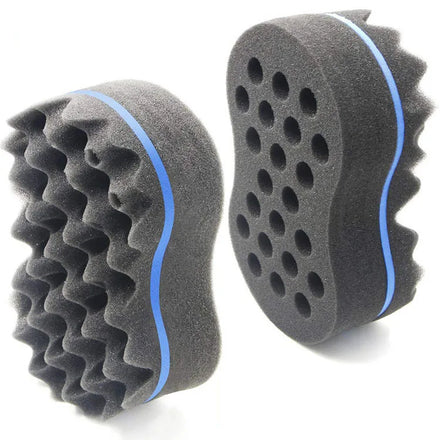Factory Custom High Density Curl Hair Twist Two Sides Wave Foam Hair Sponge