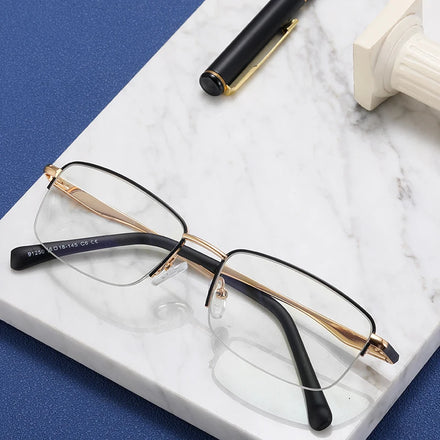 MS 91250 Eyeglasses New Design Men's Metal Classic Half-Frame Fashion Blue Ray Proof Glasses Optical Blue Light Blocking Eyewear