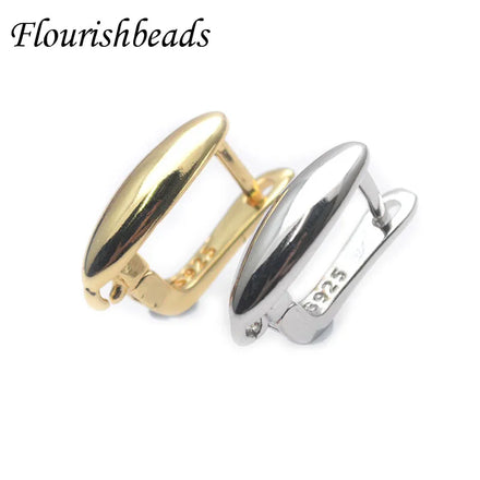 New Arrival Women Earring Making Accessories Silver Gold Plated Fat Oval Shape Hook Earring