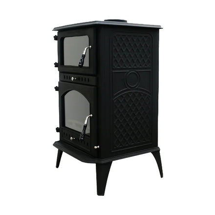 Freestanding Multifunctional Indoor Wood Stove Pirolitic Oven Modern Design Smokeless Steel Fire Cook Fireplace Easy
