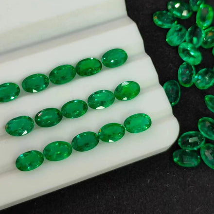 Oval Shape 3x2mm ~ 8x6mm Real Natural Emerald Loose Precious Gemstone for Jewelry Zambia / Columbia Natural Emerald