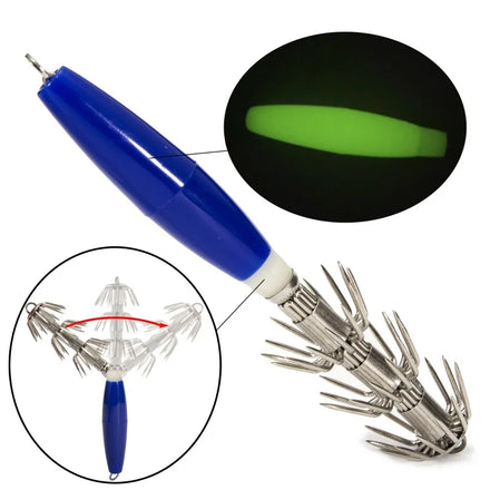 Boat Fishing Bait 155mm Trolling Big Game Luminous Squid Hook Fishing Lures Squid Jigs Lure