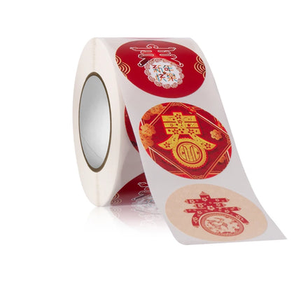 Free Design Customized Holidays Paper Label Stickers Custom Printing New Year Celebrating Label Sticker for Package