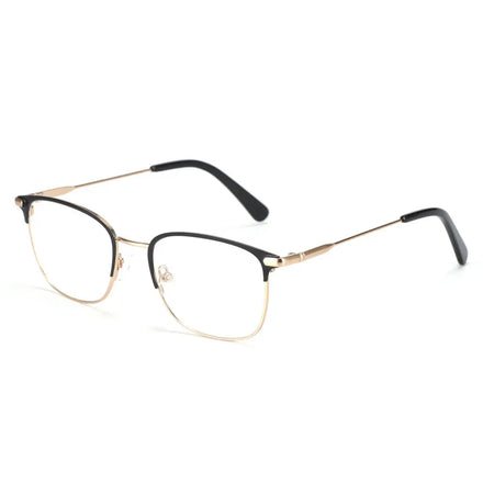 Fashionable Classic Double Eyebrows Metal Optical Glasses Frame for Men Blue/Gold/Black with Blue Light Feature for Reading