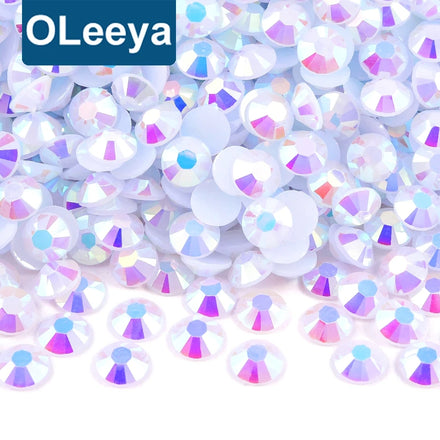 Oleeya Factory Wholesale 2mm - 6mm Flatback Rhinestone Strass Resin Non Hotfix Rhinestone for Nail Phone Jewelry Decoration