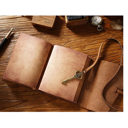 Custom Handmade Creative A5 Notebook Money Clip Personalized Crazy Horse Real Leather Journal Travel Notebook for School Diary