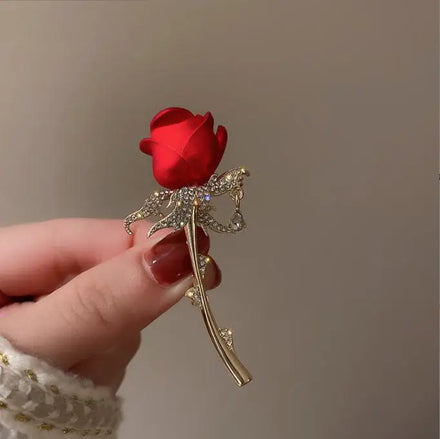 Fashion Luxury Jewelry Tulip Rose Diamond Brooch Simple Fashion Brooch Accessories Wholesale