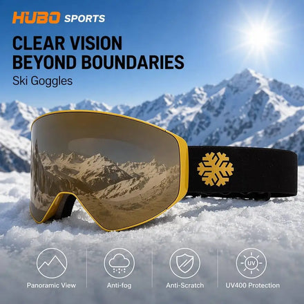 Anti-fog UV400 Polarized OTG Double Layer Winter Magnetic Interchangeable Quick Change Lens Snowboarding Snow Goggles