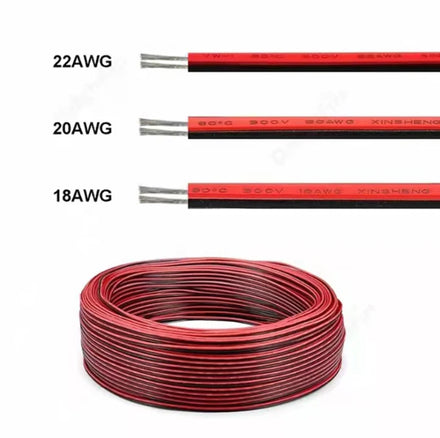 2468 AWG24 100m/roll Red and Black Lines Stair Lamps and Electrical Red and Black Connect Wire Extension Cord