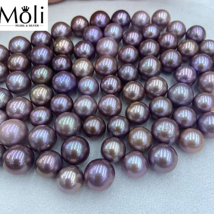 New Edison 10-11 Round AAAA Grade Natural Dark Deep Purple Freshwater Cultured Loose Real Pearl for Wholesale with Low MOQ