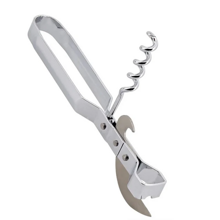 3-in-1 Manual Stainless Steel Beer Wine Bottle Can Opener with Magnet for Home and Bar Use