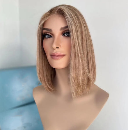 Unprocessed Raw Cuticle Aligned European Human Hair Straight Bob Wig Invisible Lace Front Wigs With Pre-plucked Hairline