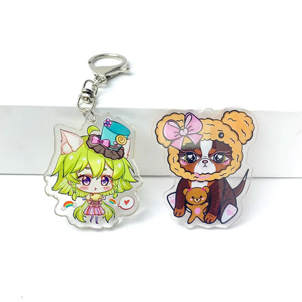Customize Your Own Epoxy Acrylic Charm Rainbow Holographic Keychain