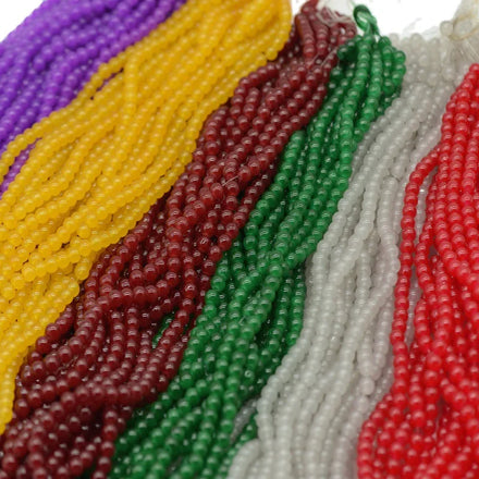 DS Factory Wholesale Colorful Glass Bead Imitation Jade DIY Bracelet Necklace Jewelry Accessories Beads
