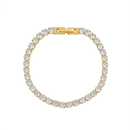 Fenny 18K PVD Gold Plated Fashion Luxury Diamond Pave Charm Bracelet Trend for Party Stainless Steel Jewelry Wholesale
