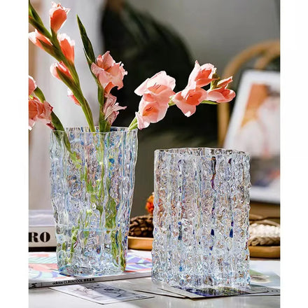 New Design Flower Vase Large Size Tail Shape Thickened Crystal Glass for Home Decor Wedding Gifts Vase