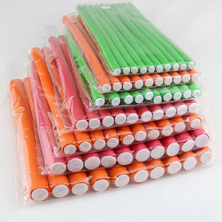 10pcs DIY Beauty Fashion Hair Curler Sponge Twist Stick Hairdressing Salon Orange/Red/Green Color Custom Logo Flexible